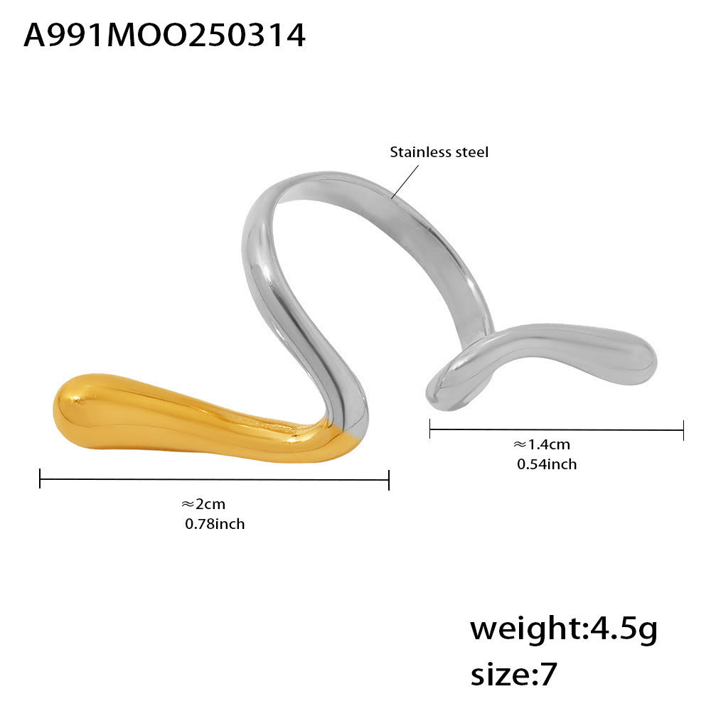 Planderful Open Knuckle Ring Titanium 18K Gold Plated Unisex