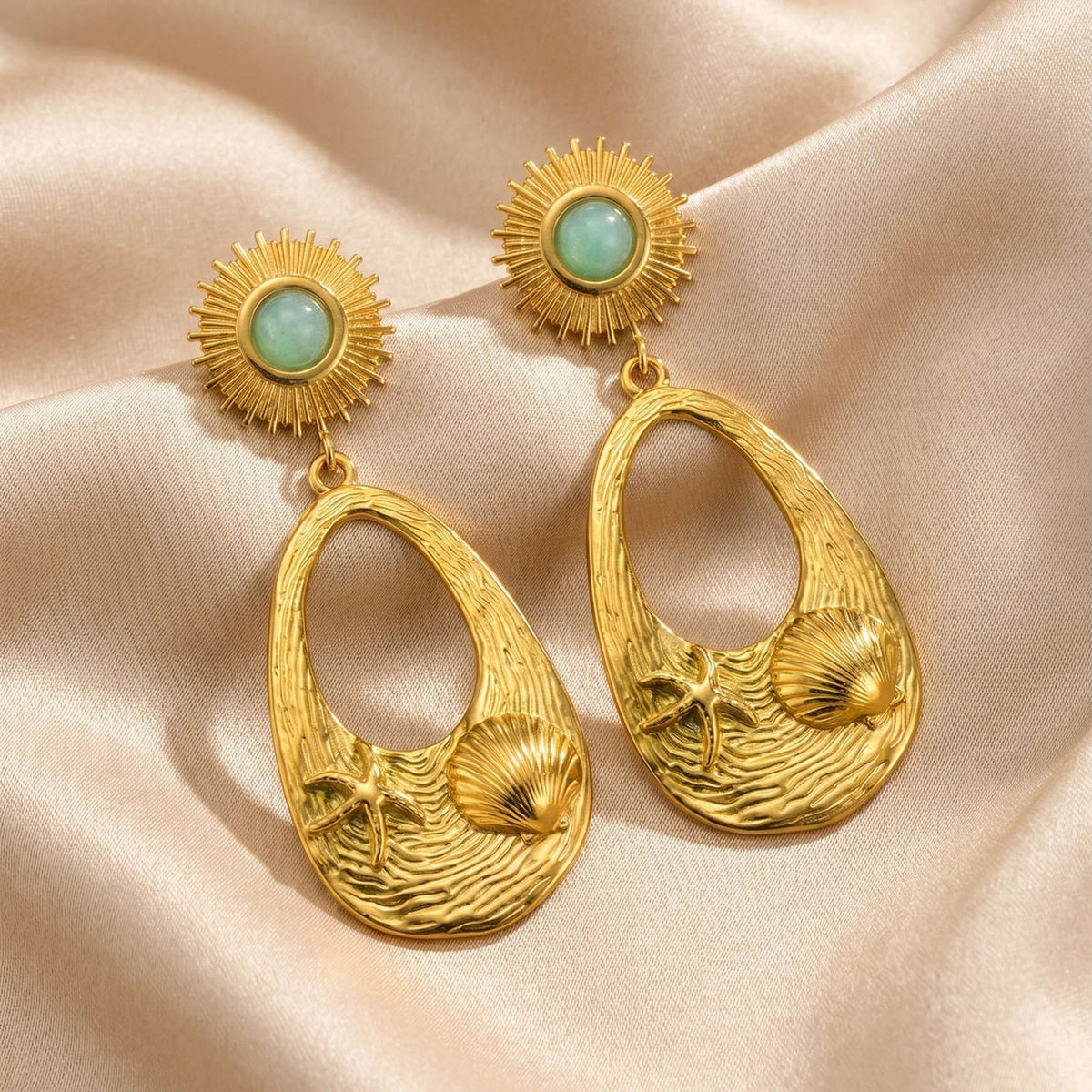 Stainless Steel Floral Earrings
