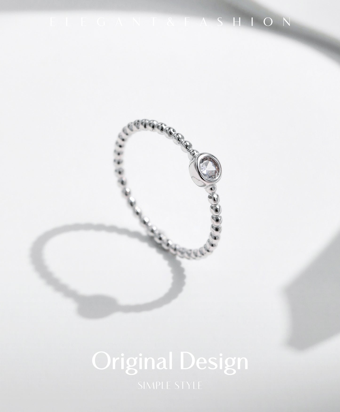 Planderful Moissanite Sparkling Ring – Elegant Sterling Silver Design