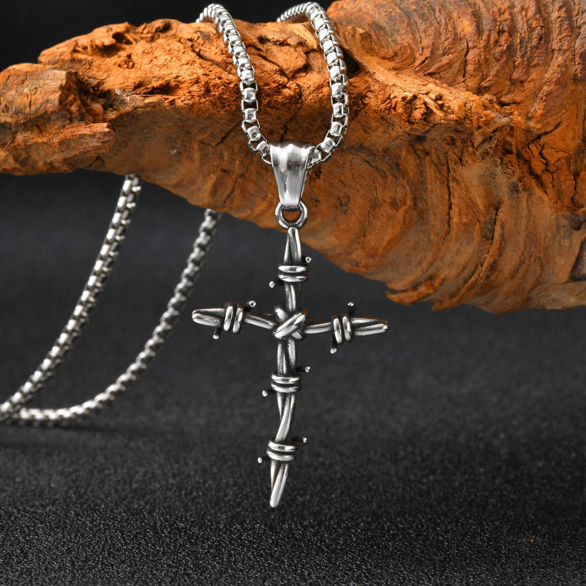Cross Braided Vintage Stainless Steel Pendant for Men