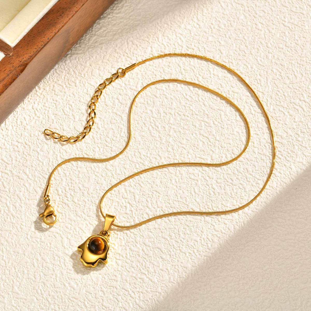 Fatima Hand Tiger Stainless Steel Pendant