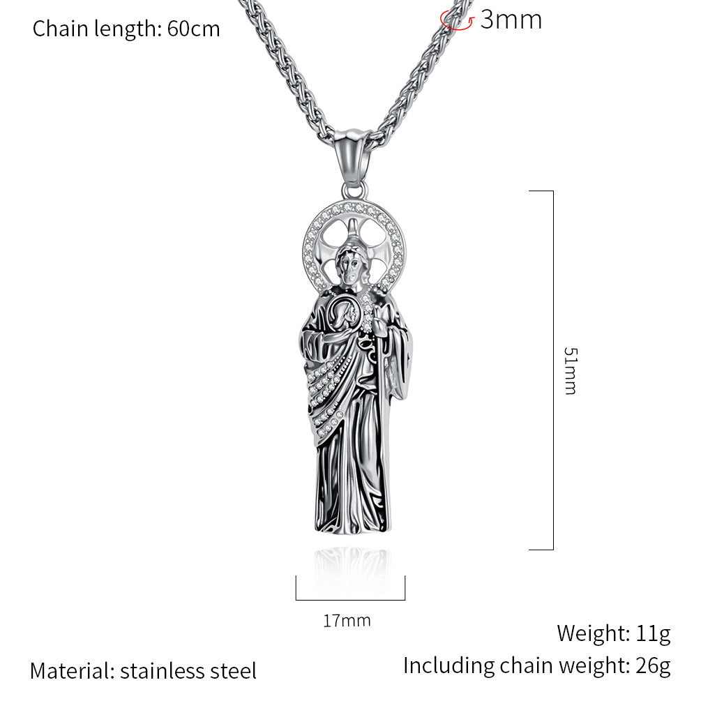 St Jude Pendant Necklace For Unisex Wear Classic Retro Protection Symbol By Planderful Everyday Genie