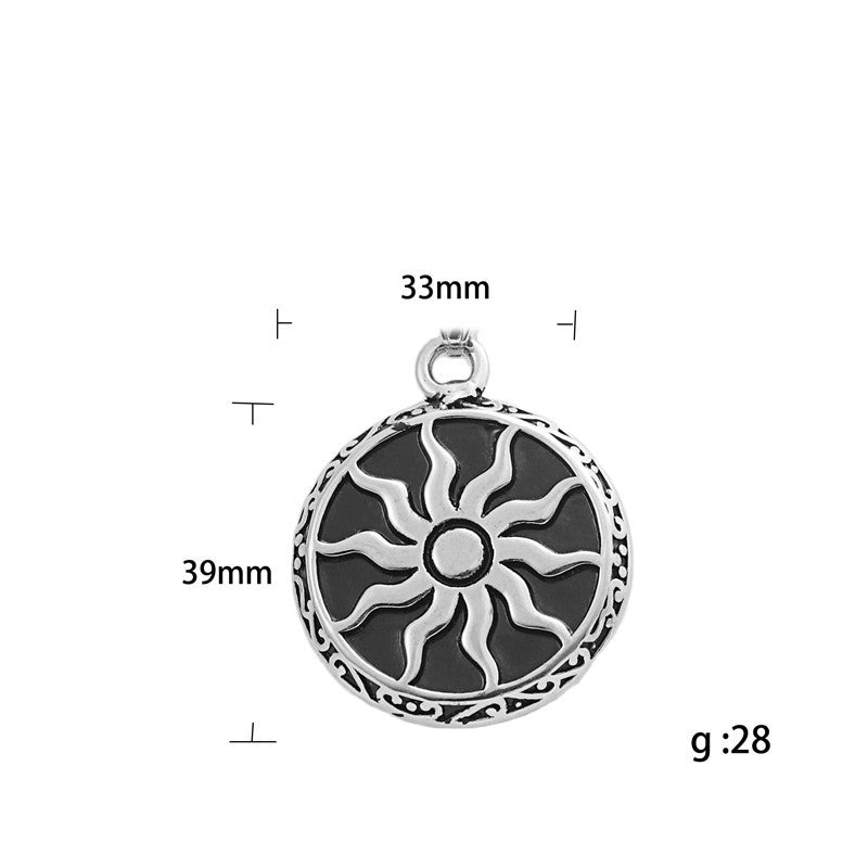 Titanium Steel Sun Flame Pendant Personalized Punk Necklace