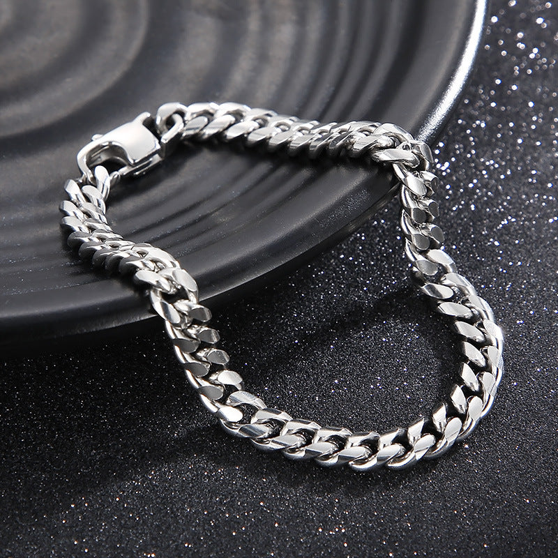 Niche Design – Men's Dancing – Neutral Titanium Steel Cuban Chain Bracelet