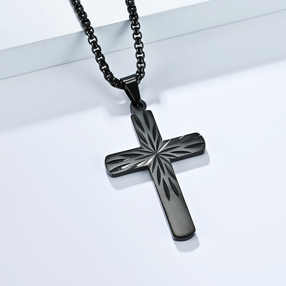 Steel Necklace - Minimalist Cross