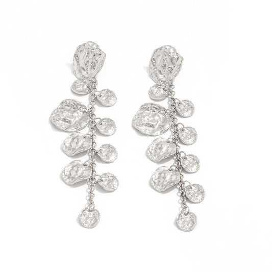Planderful Vienna Verve Statement Fringe Earrings For Women With Sequined Disc Beads
