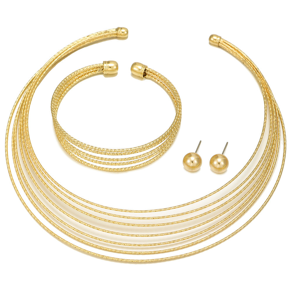 Planderful Savanna Rhythms Jewelry Set – Elegant Multi-Layer Design