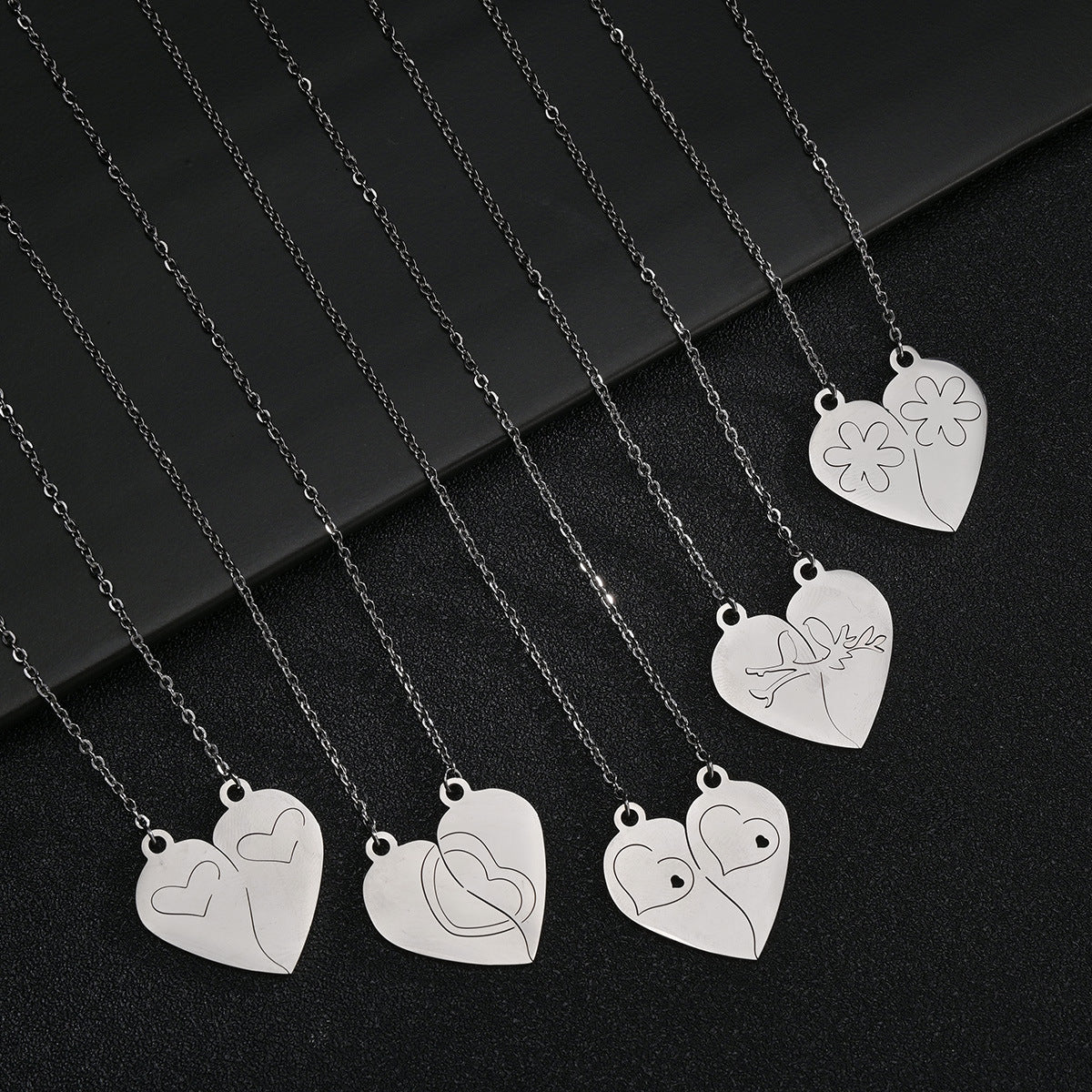 Elegant Stainless Steel Love Pendant Couple Necklace - Wholesale Jewelry from Reputable Factory