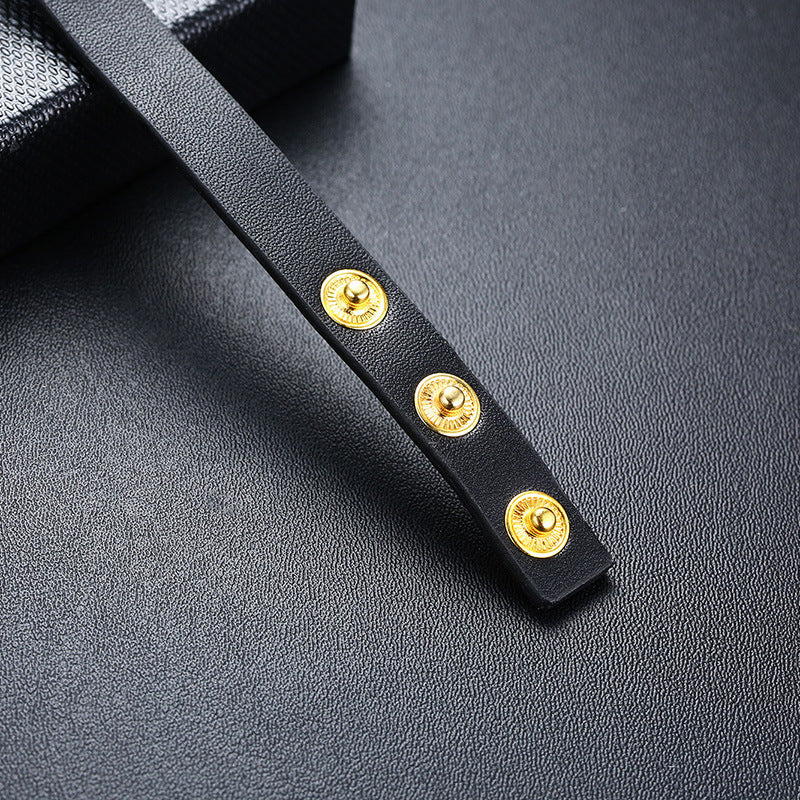 Jewelry Titanium Steel Corroded Chicken Soup Text Bracelet Adjustable for Men