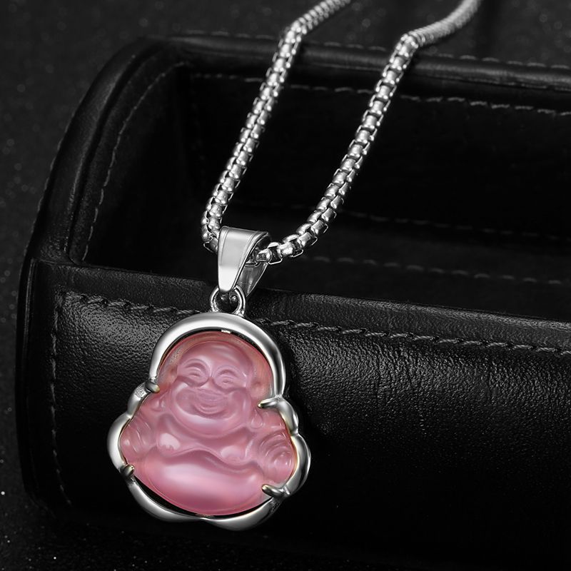 Punk Buddhist Stainless Steel Pendant Necklace