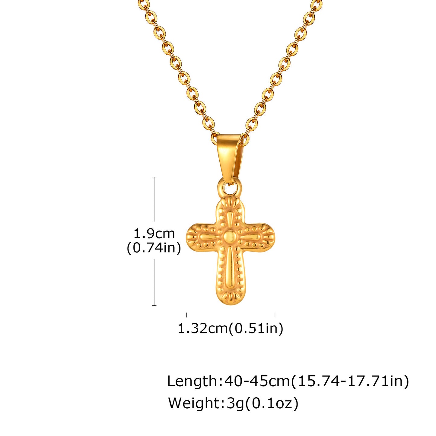 Jewelry Stainless Steel Cross Geometric Angel Pendant Gold Necklace Ladies