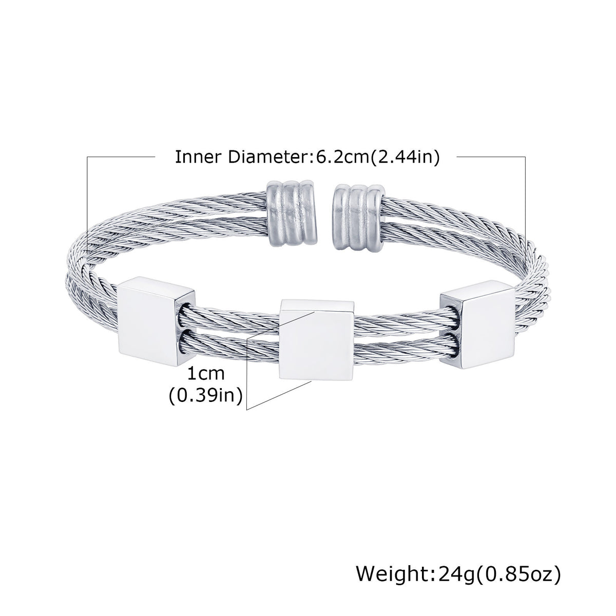 Adjustable Stainless Steel Bracelet for Men