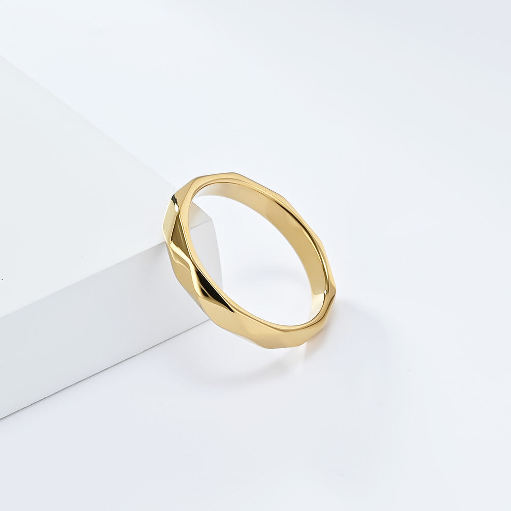 Steel Ring – Elegant Geometric Rhombus Design Everyday Wear For Modern Hipster Style