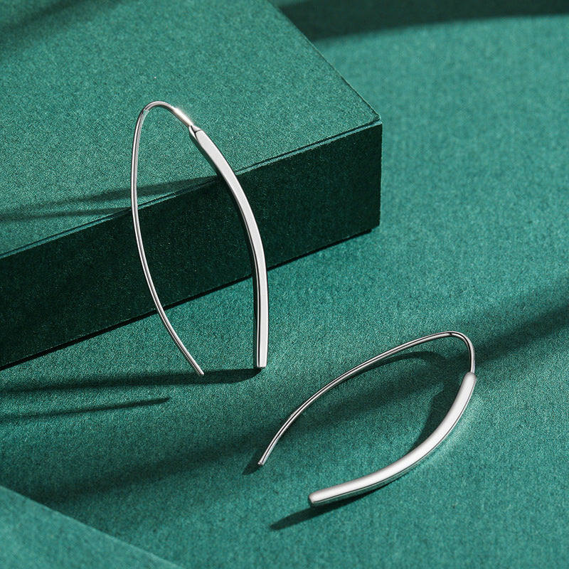 925 Sterling Silver Linear Geometric Earrings
