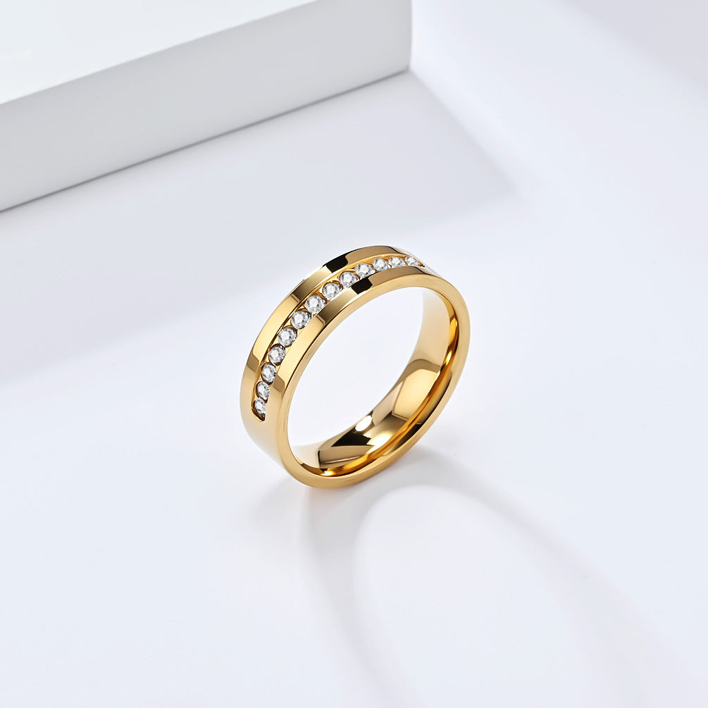 Planderful Durable Stainless Steel Zircon Ring For Men And Women Everyday Genie Couples Wedding Band