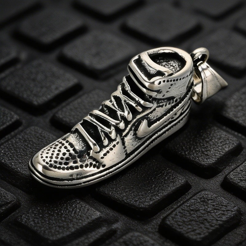 Casual Sports Fitness Pendant Retro Canvas Shoes Boxing Gloves Barbell Stainless Steel Men's Necklace