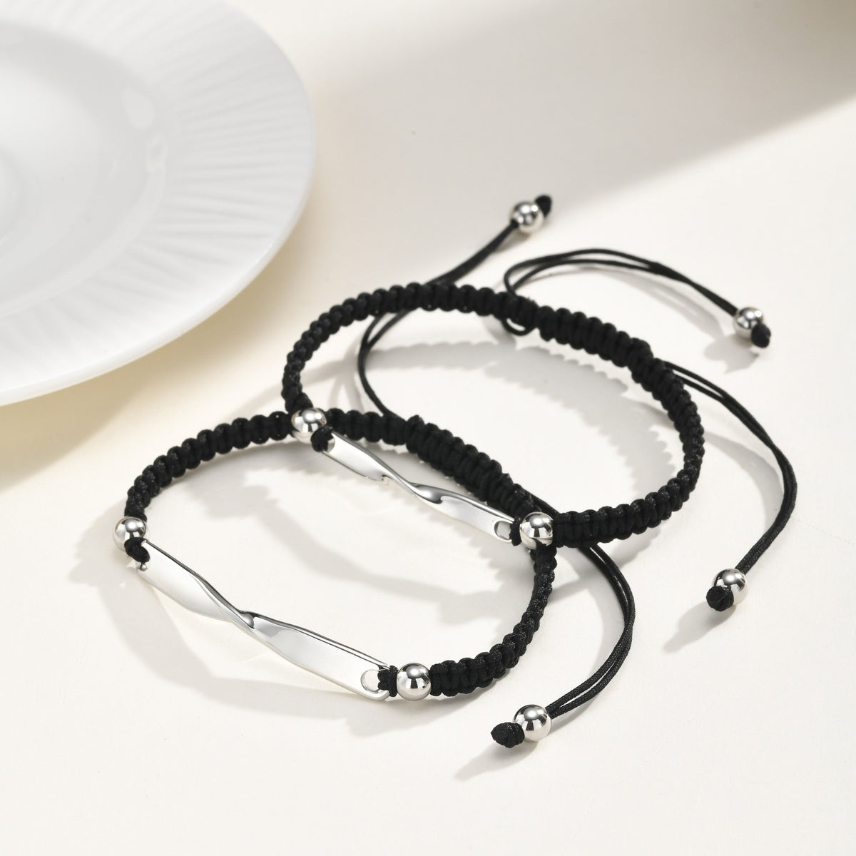 Braided Adjustable Mobius Stainless Steel Bracelet Unisex