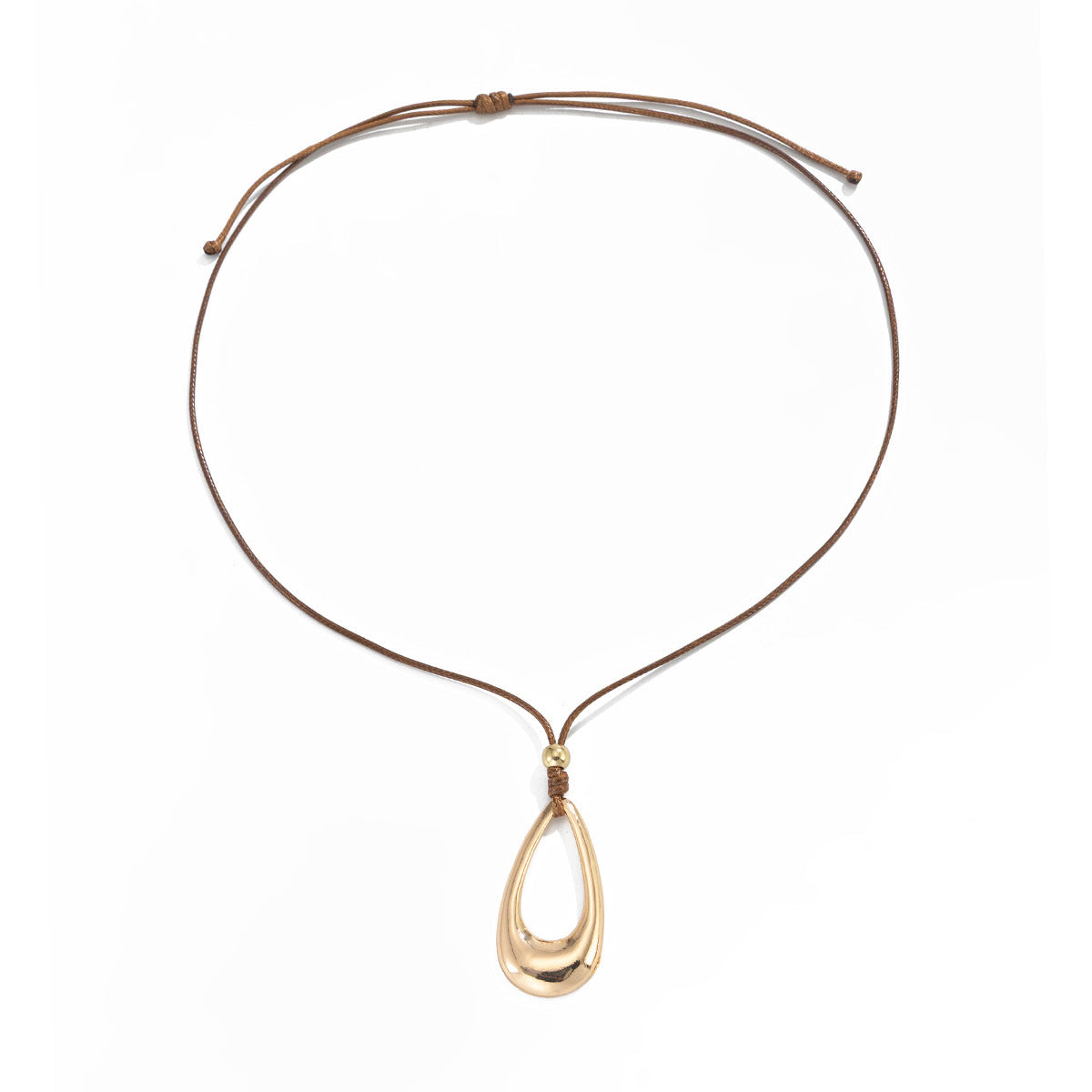 Hollow Teardrop Geometric Necklace
