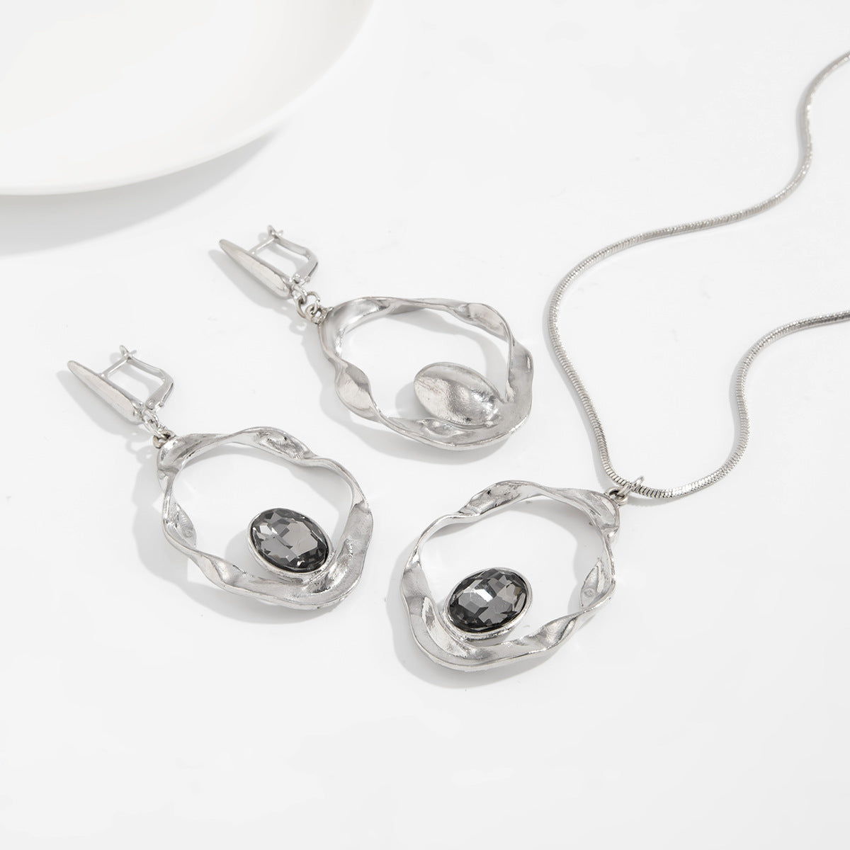 Wavy Ring Crystal-Style Jewelry Set