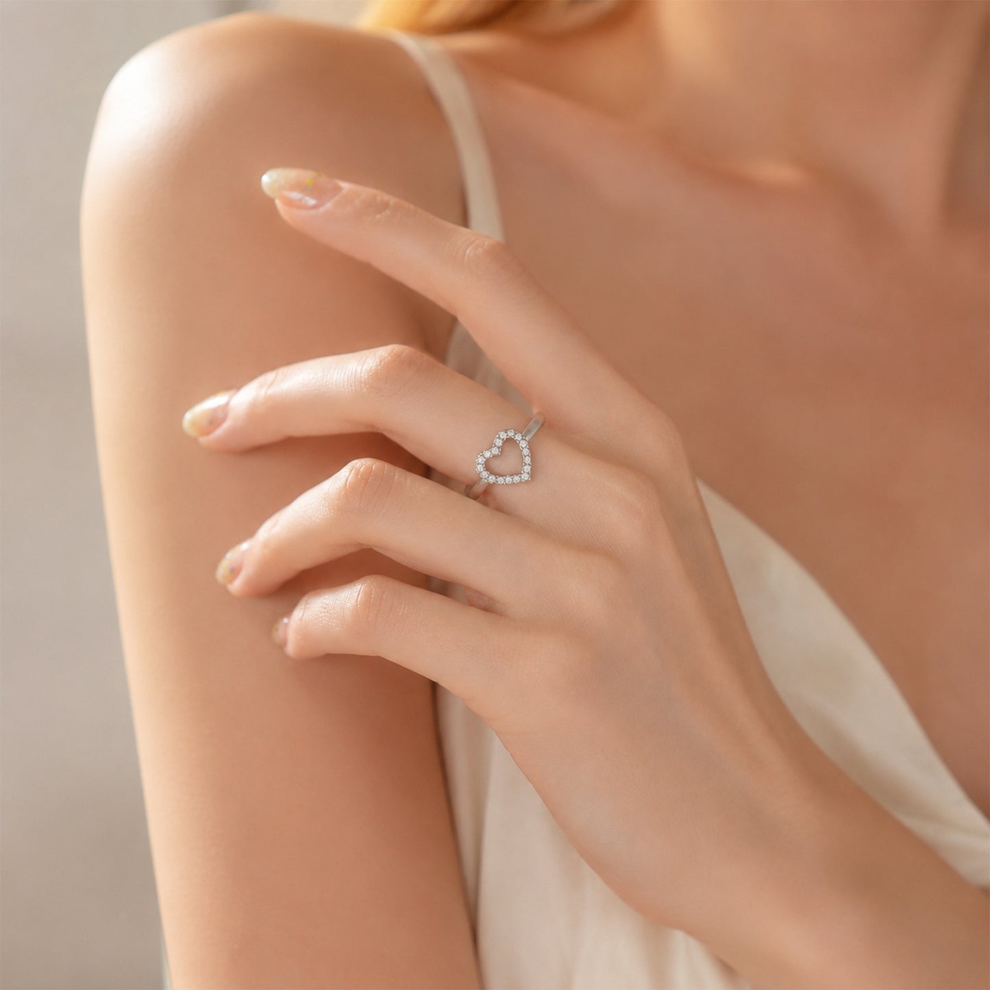 Planderful Zircon Stainless Steel Ring Adjustable For Women Unisex Everyday Genie Jewelry