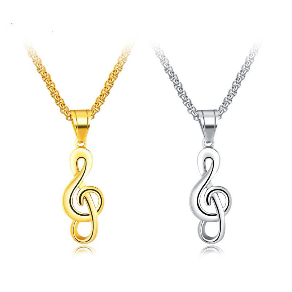1. Planderful Stainless Steel Necklace For Men With Music Symbols European American Punk Inspired