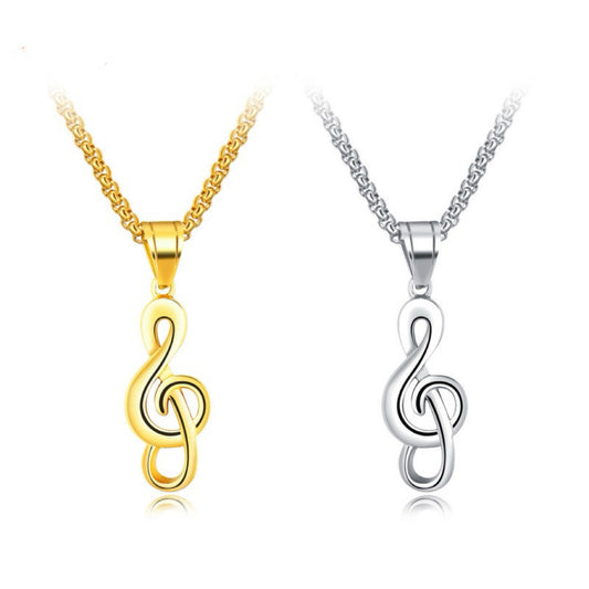 1. Planderful Stainless Steel Necklace For Men With Music Symbols European American Punk Inspired