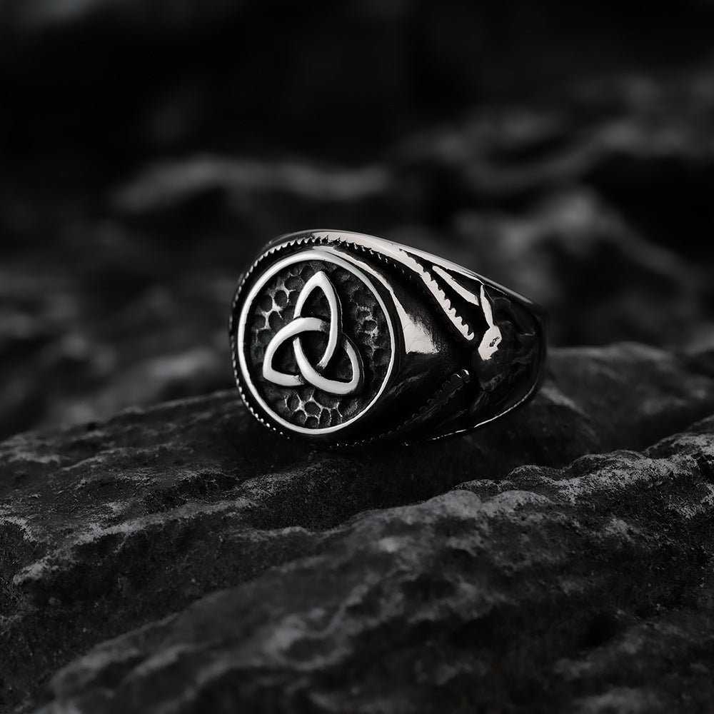 Vintage Viking Stainless Steel Men's Ring