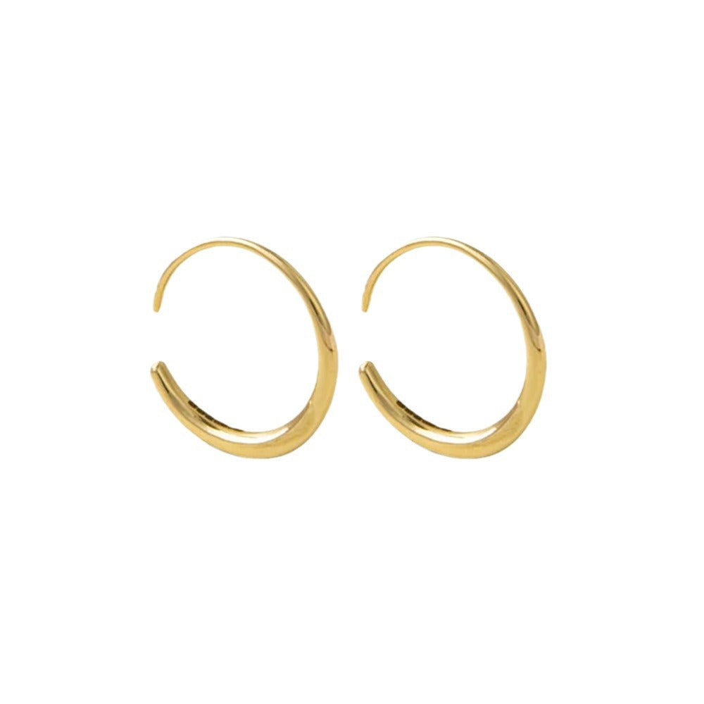 Geometric Circle Sterling Silver Earrings Creative Hip-Hop Earrings Ear