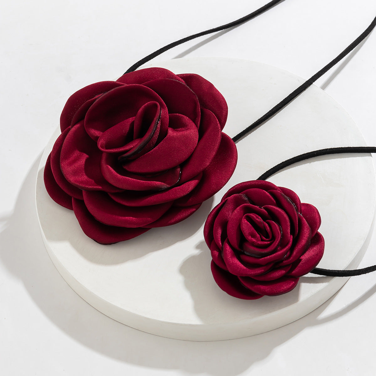 3D Rose Collar & French Camellia Necklace Set for Women by Planderful Verve Collection
