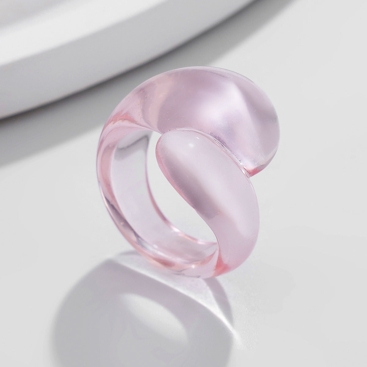 Planderful Water Drop Hug Ring Vienna Verve Transparent Geometric Statement Ring For Women