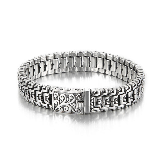 In Europe & The United States – Hip-Hop Flower Men's Titanium Steel Bracelet
