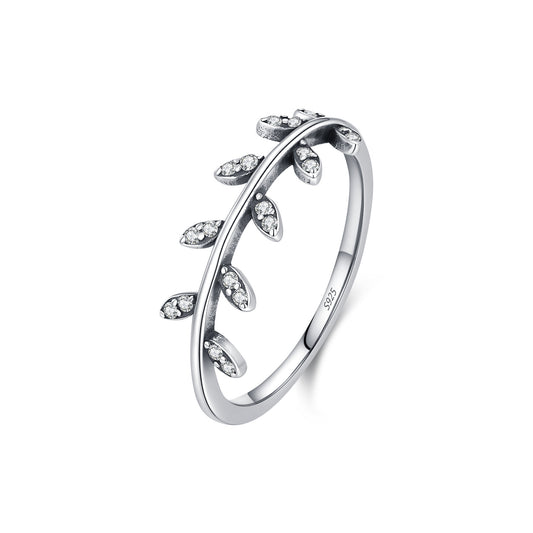 925 Sterling Silver Olive Leaf Ring