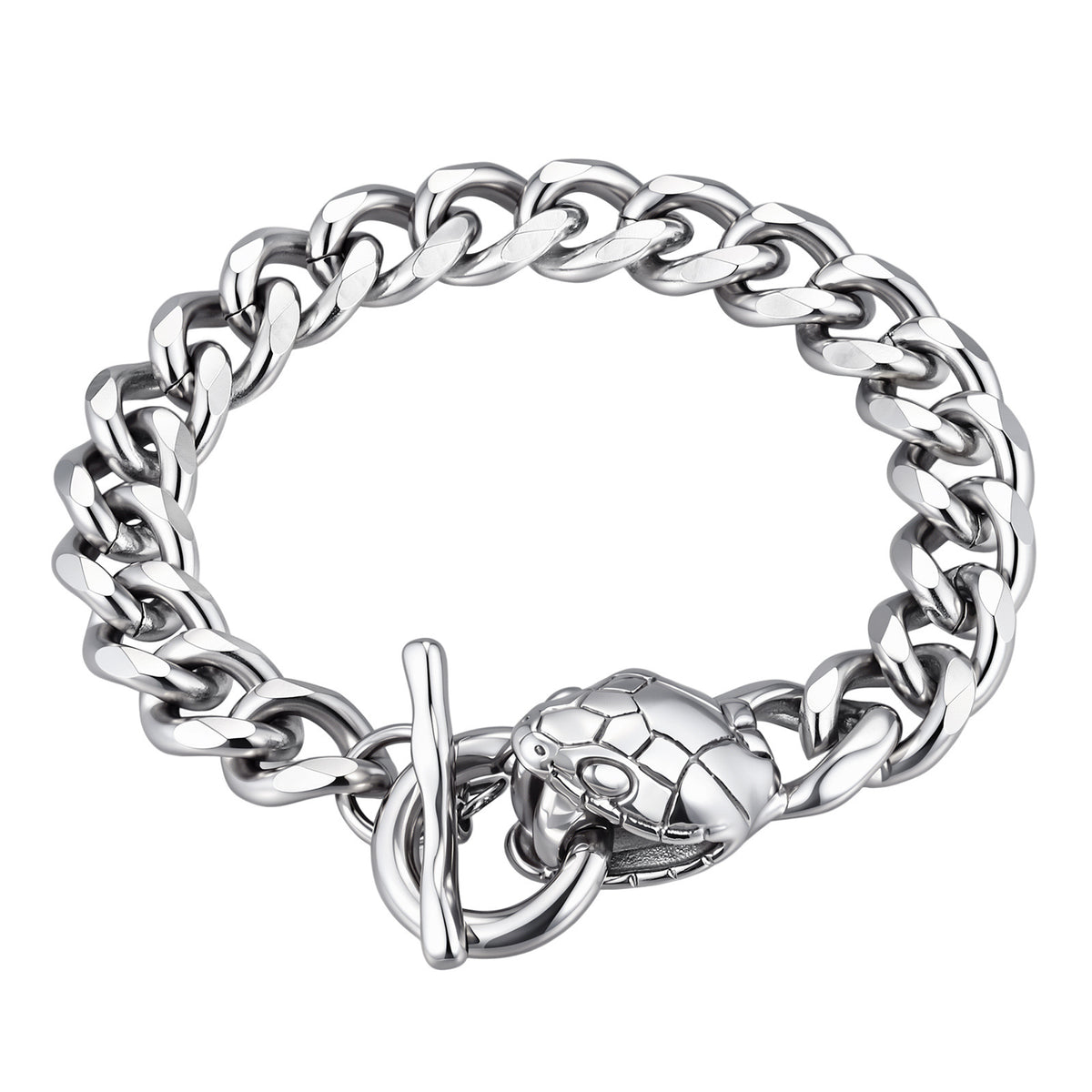 Snake Cuban Chain Stainless Steel Ring for Men