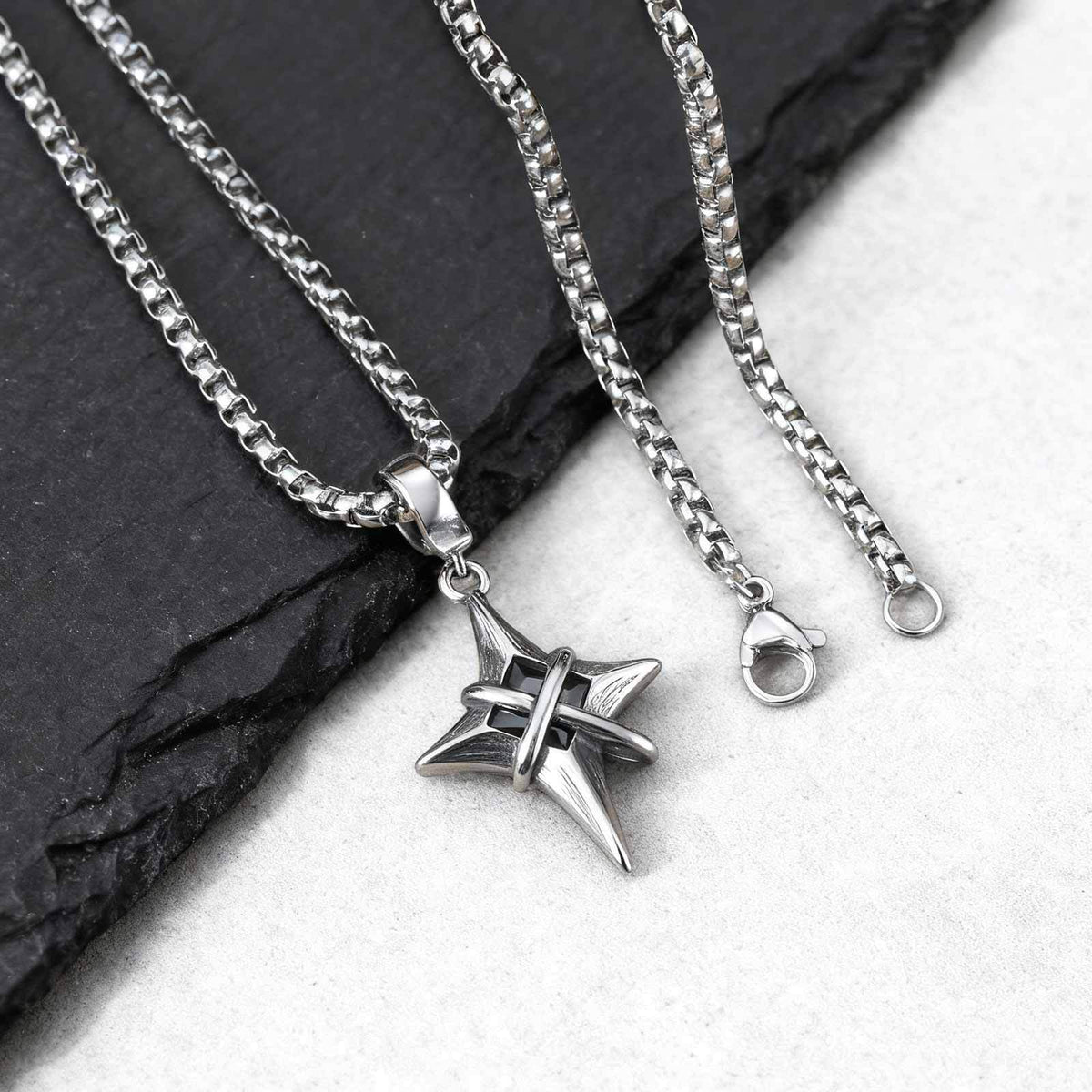 Zircon Black Stainless Steel Pendant