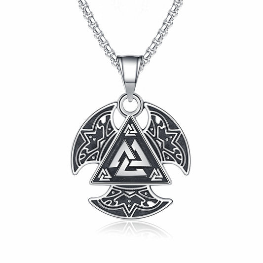 Steel Necklace - Vintage Viking Celtic Men's Pendant For Everyday Wear And Gifting