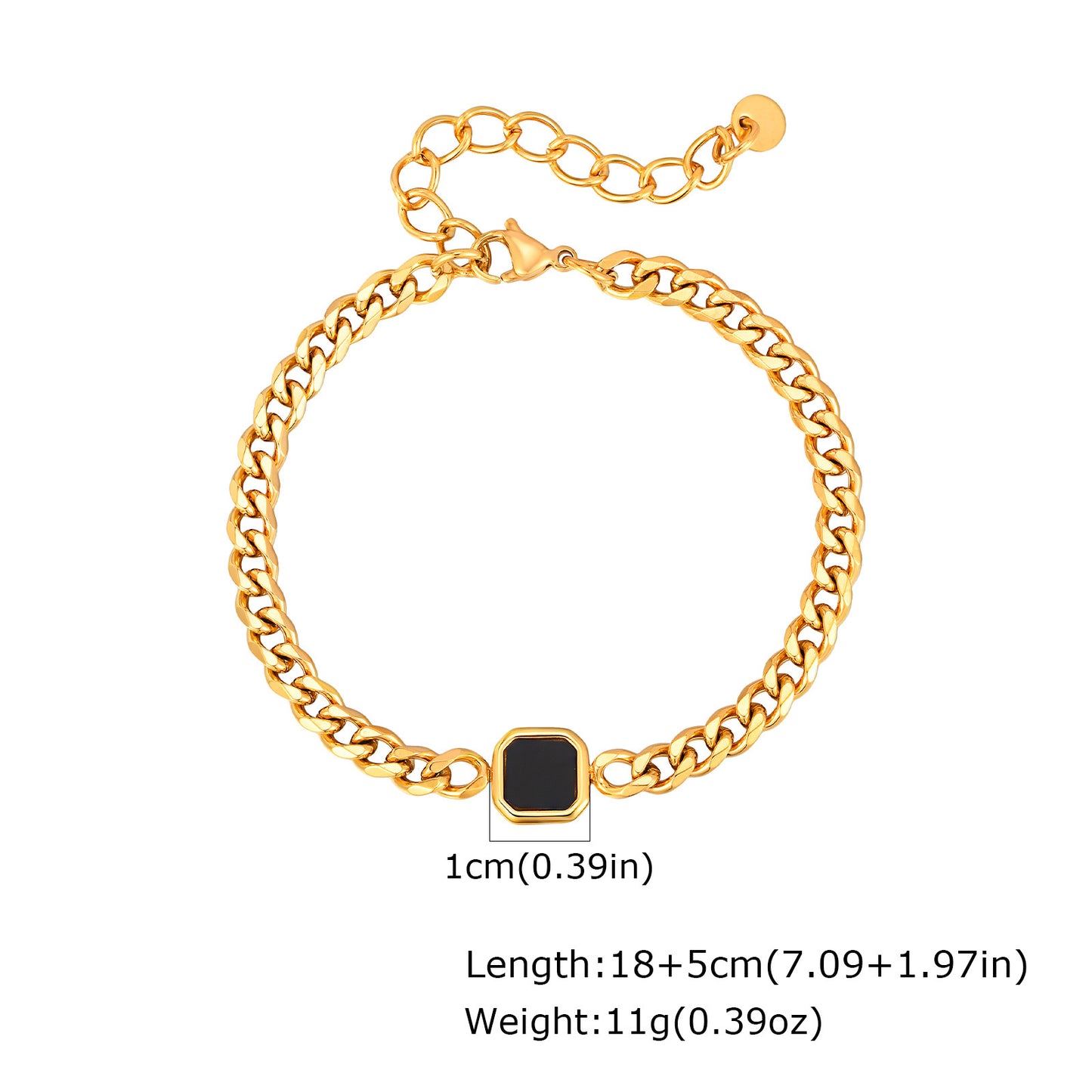 Planderful Mens Stainless Steel Chain Bracelet Gold Hip Hop