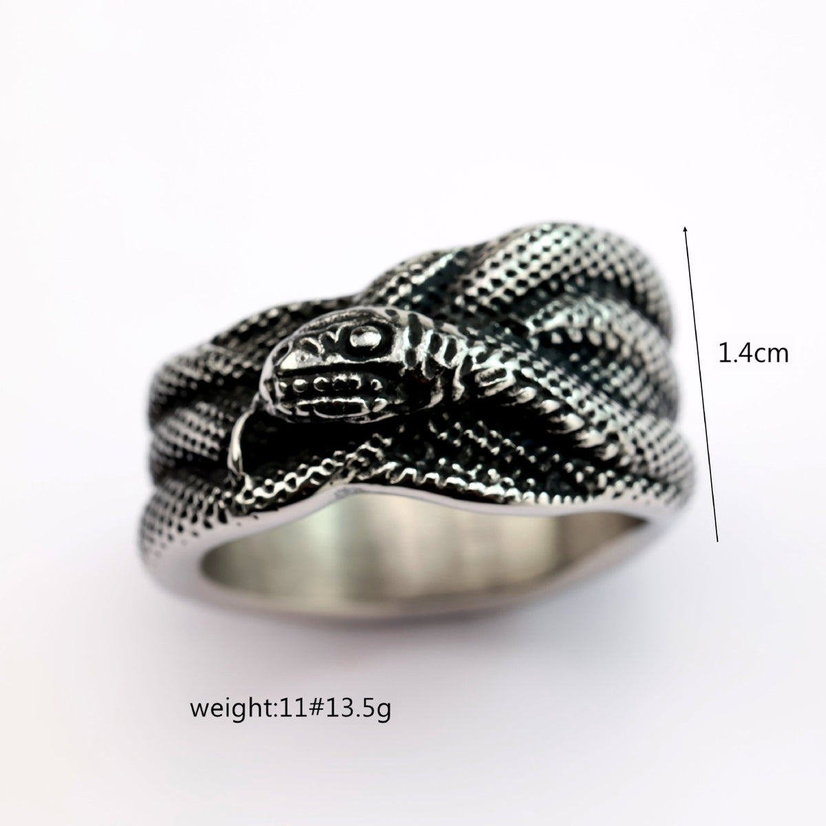 Vintage Snake Stainless Steel Men's Ring