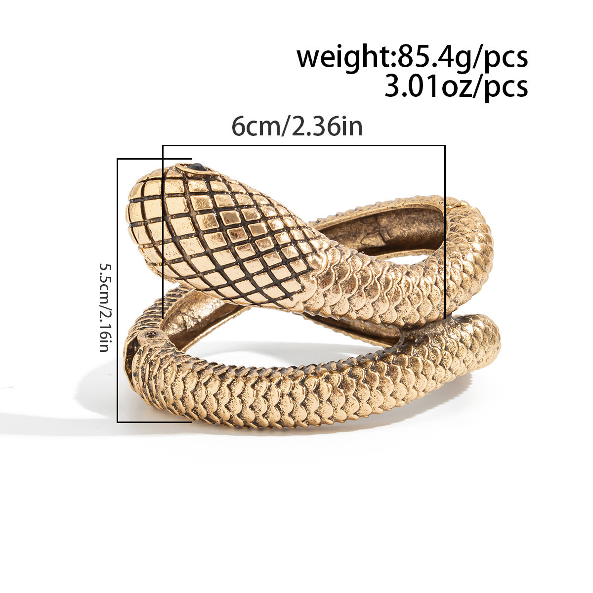 Planderful Vienna Verve Snake Skin Pattern Opening Bracelet For Women Geometric Winding Statement Jewelry