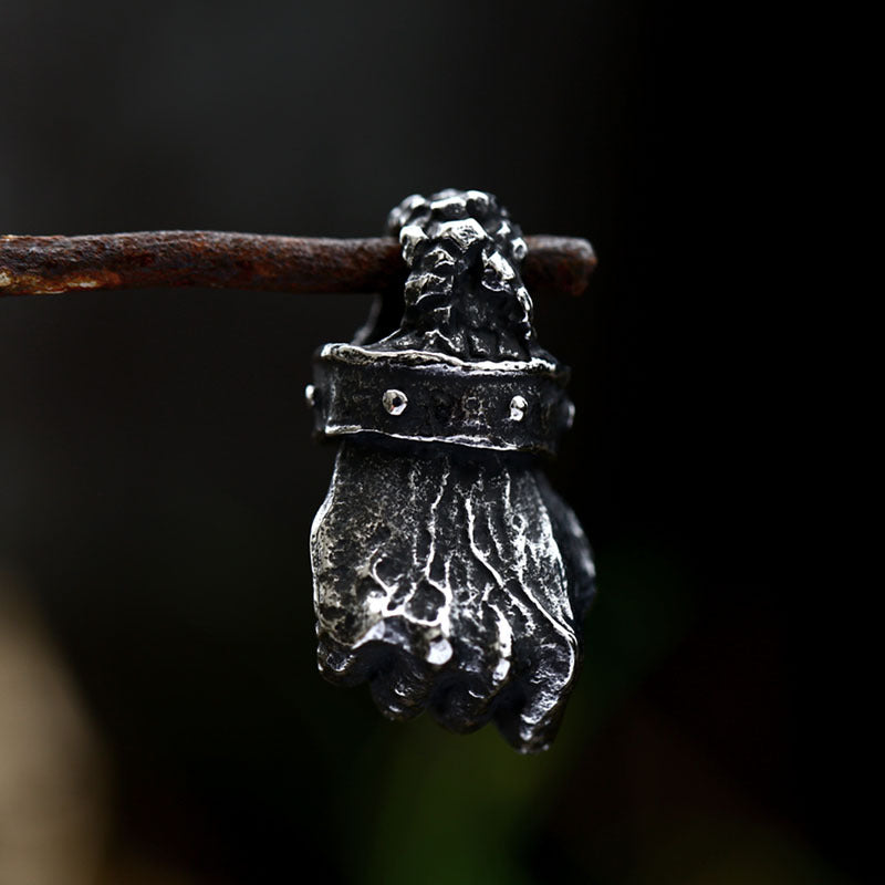Bold Vintage Titanium Steel Power Fist Pendant for Punk Rock Men