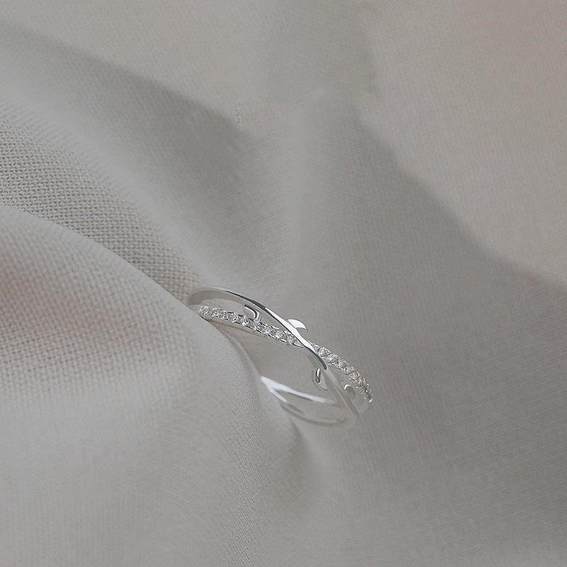 925 Sterling Silver Branch Bud Ring for Women, Light Luxury Design