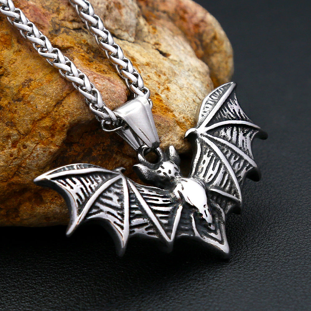 Punk Bat Stainless Steel Men's Pendant Necklace