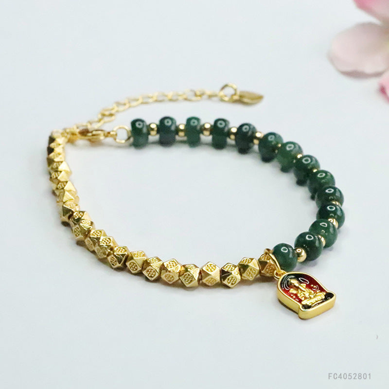 Blue Water Jadeite Abacus Bead Style 2 Bracelet