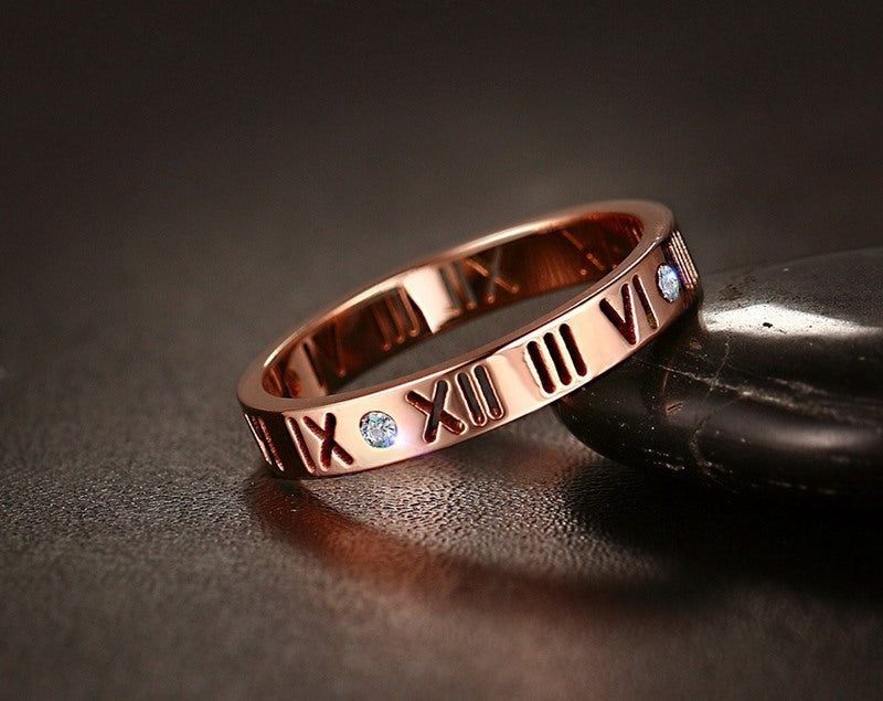 Amazon Women's Stainless Steel Jewelry Roman Numeral Ring