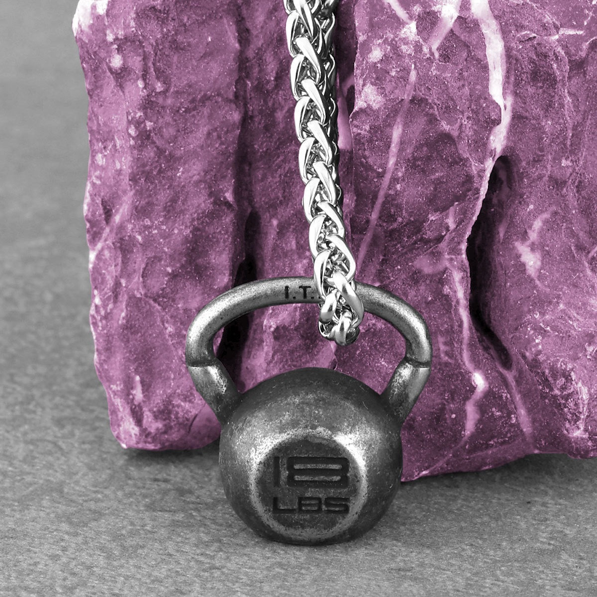 1. Planderful Everyday Genie Men’s Dumbbell Pendant Necklace in Stainless Steel Retro Hip Hop Fitness Style Gift for Him
