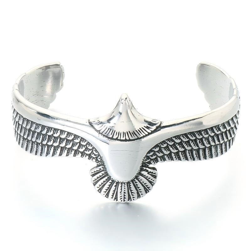 Gothic Skull Flying Eagle Spread Wings Bracelet Punk Cross Angel Wings Stainless Steel