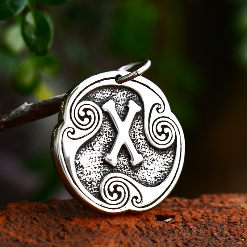 Viking-Inspired Titanium Steel Pendant for Men - Retro European and American Design, Wholesale Stainless Steel Jewelry