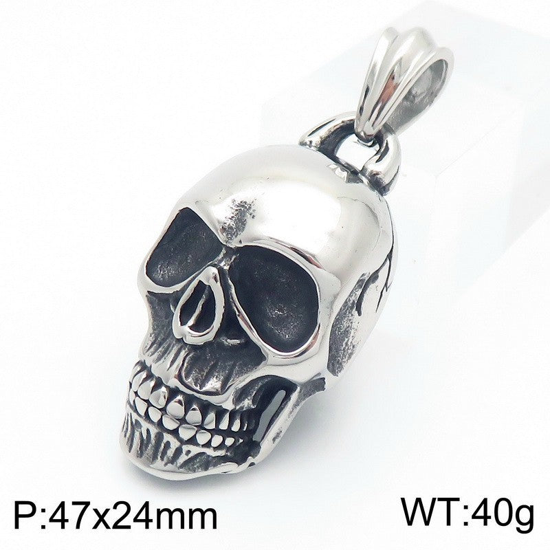 Planderful Ghost Head Pendant for Men Stainless Steel