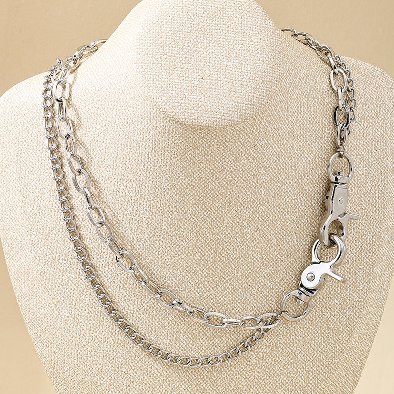 Planderful Vienna Verve Necklace – Creative Punk Style with Double-Layer Design