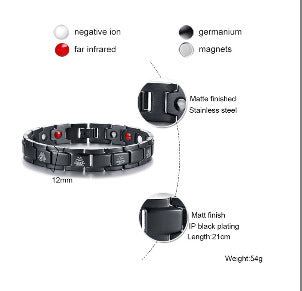 Black Stainless Steel Bracelet for Men