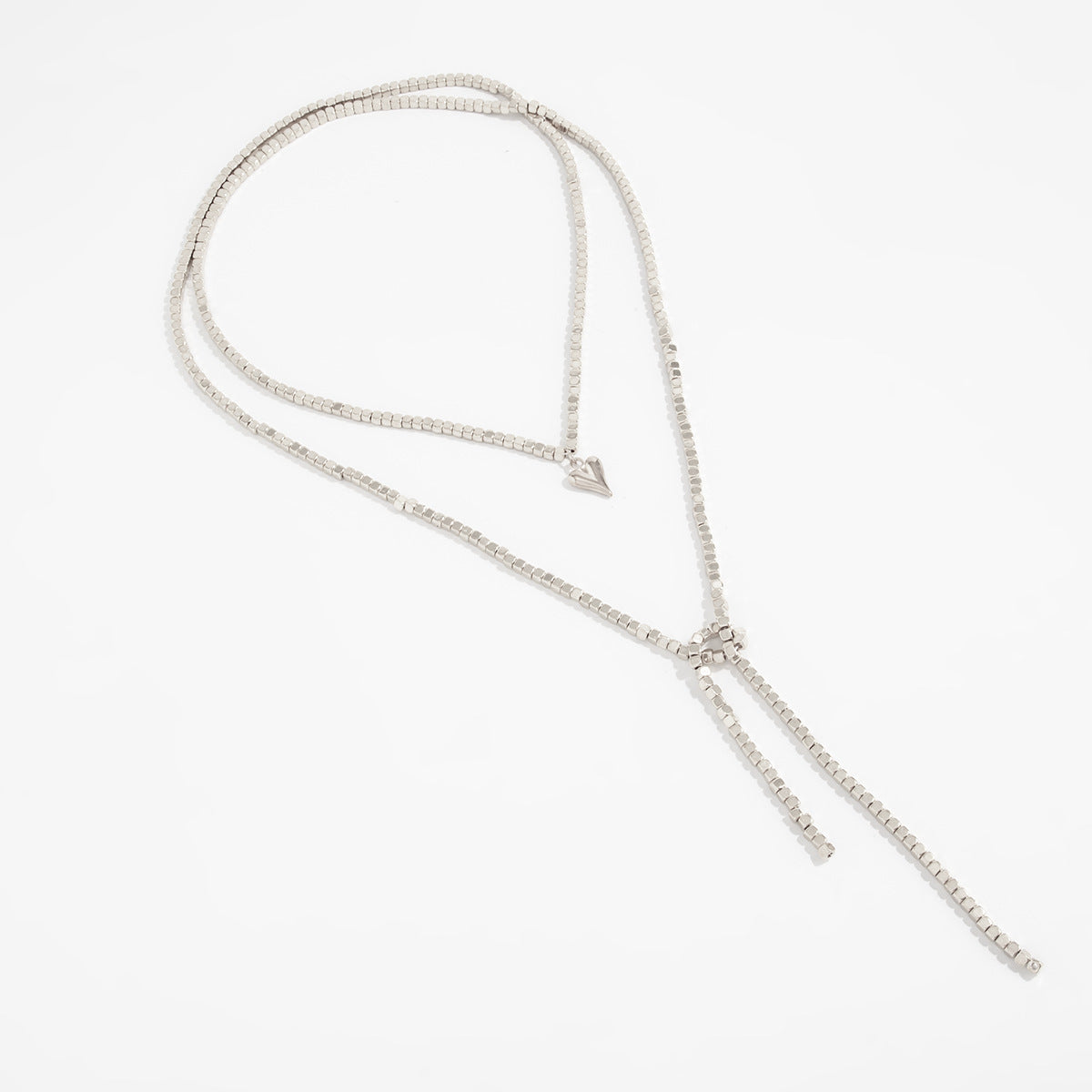 Special-Shaped Ccb Beaded Necklace Love-Shaped Fringed Y-Shaped Long Wrapped Neck Chain